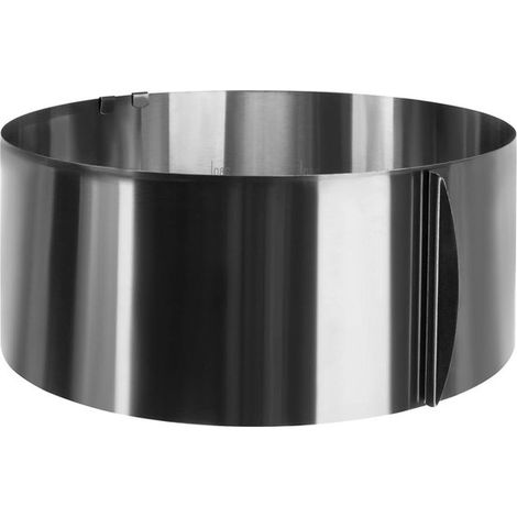 Cercle à mousse extensible, réglable de 16 à 30 cm, hauteur 12 cm. Moule professionnel pour gâteaux, mousses et desserts. (1/5)