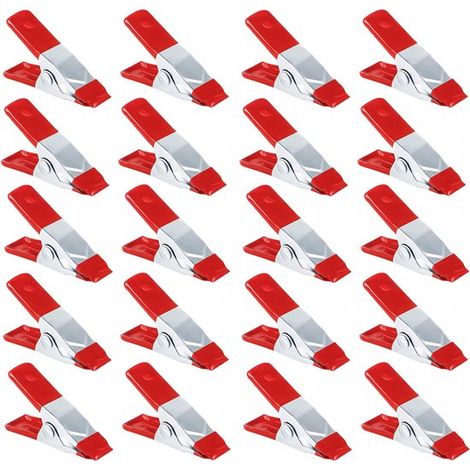 Pinces pour bâche - Mini pinces pour bâche - Lot de 20 - Pinces à ressort - Métal - Mini pinces à colle - Clips pour bâche - Pour le travail du bois, la photographie et le camping (1/5)