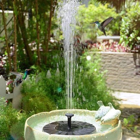 Fontaine à eau solaire - Pompe à eau solaire - 16 cm Noir (1/5)