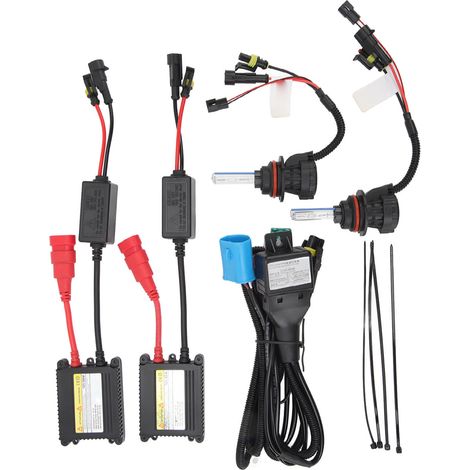 Ampoule Xénon 9004 55W 5500LM HID 8000K Feu de Croisement et Route, Lampe Auto DC12V, Kit Phare Haute et Basse Puissance (1/5)