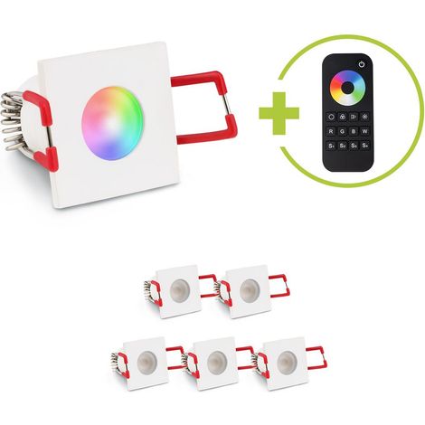 Einbaustrahler Mini Livorno eckig 3W RGBW IP65 - Farbe: weiß - Anzahl: 6x (1/5)