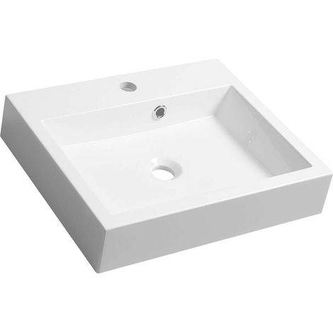 Sapho Orinoko - Lavabo 50x42 cm, mármol fundido, blanco OR050 (1/5)