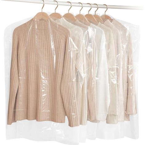 60 x 90 cm Housses de Vêtements 20 Pièces Couverture Anti poussière Pochette étanche à la poussière Housses de Protection Transparentes pour Robe Cost