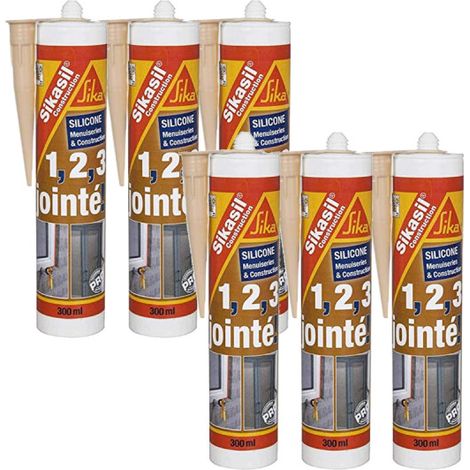SIKA Sikasil Bau-Silikondichtmasse 6er-Set - Beige - 300ml