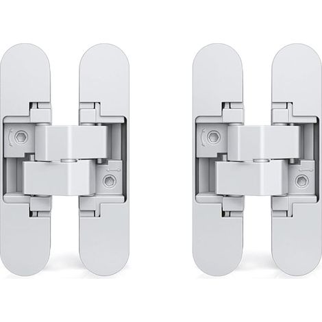 Charnière invisible pour portes, Lot de 2 charnières invisibles pour portes lourdes, charge de 40 kg, ouverture de 180º, zamak (1/3)