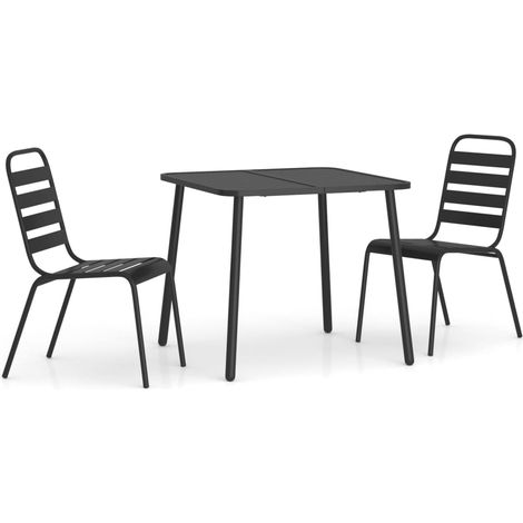 Ensemble à manger de jardin 3 pcs,Salon de jardin anthracite acier CFW20740 (1/5)