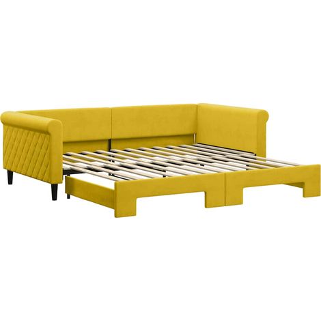Maison Exclusive - Tagesbett Ausziehbar Gelb 100x200 cm Samt