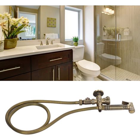 Badezimmer-Set mit antiker Messing-Handbrause, Einhebel-Badarmatur und Hochdruck-Badarmatur (1/5)