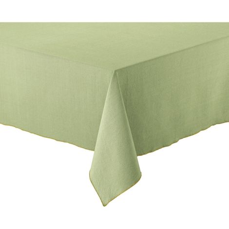 Nappe de Table Rectangulaire en Coton Recyclé Coloris Amande 170 x 300 cm - PANGIVO