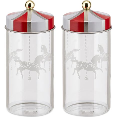 Alessi Circus Set di 2 barattoli ermetici trasparenti (1/4)