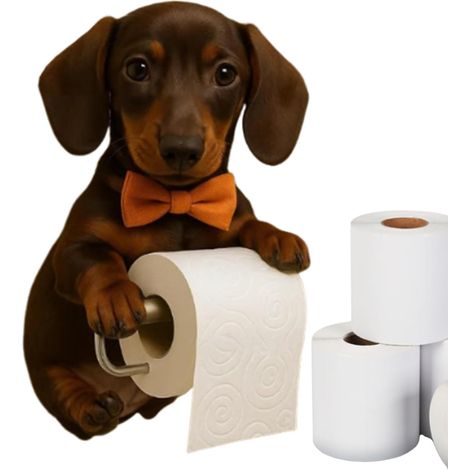 Porte-Papier Toilette Sur Pied Support De Rangement Décoration Mignonne Porte-Papier Toilette Mural Chien Accessoires De Salle De Bain Mignons Rangement Organisation Pour Maison (1/5)