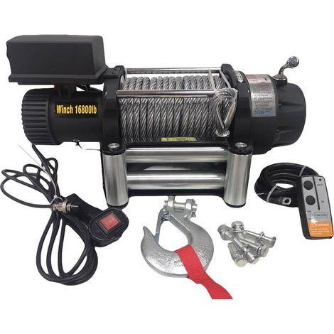Varan Motors - SC16-8X-2 Verricello elettrico 12V 7620KG 4500W, Lunghezza verricello 26m �11mm
