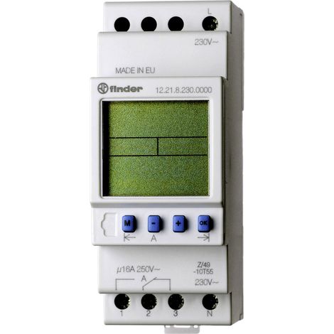 Finder 12.22.8.230.0000 Zeitschaltuhr für Hutschiene 230 V/AC Wochenprogramm