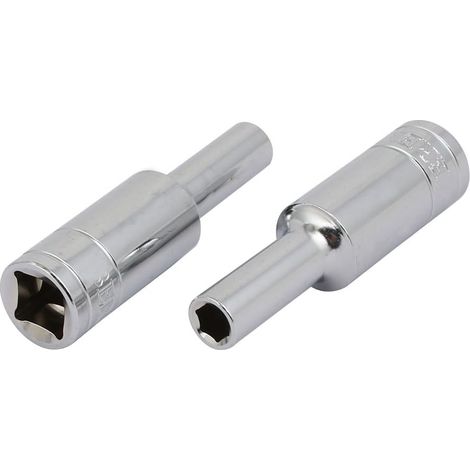 3/8-Zoll-Vierkant 6mm Sechskant 6 Punkt tiefe Einschlagbuchse Silberton 2St (1/3)