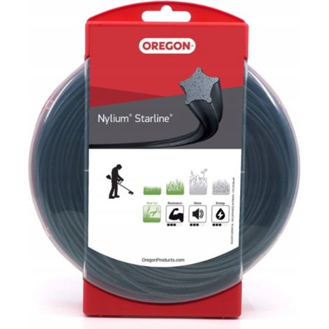 Filo da taglio Oregon Nylium 3,0 mm x 60 m - Bobina a stella per decespugliatori, resistente