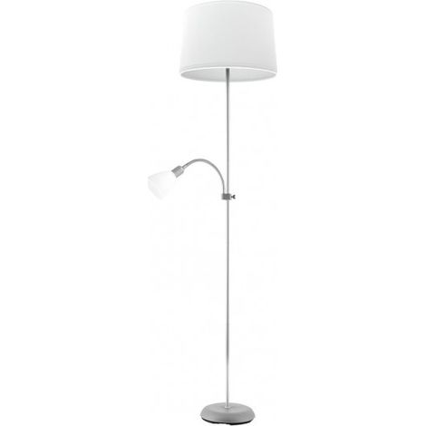 Boden De Salon Rilon 1xe27+1xe14 C/lector Plata Pantalla Blanca 175,5x40x40 Cm marca FABRILAMP