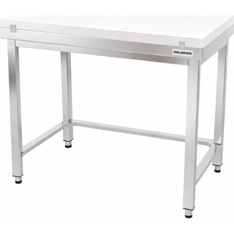 Table de travail en inox 1200x500 mm avec plaque de découpe blanche et renfort PREMIUM - GOLDINOX (1/4)