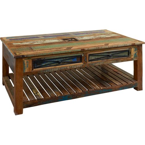 Couchtisch Altholz 140x80x55 mehrfarbig lackiert NATURE OF SPIRIT 108