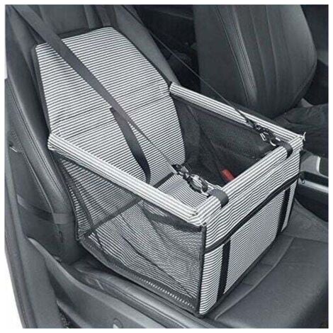 QORVA-Siège d'auto de Voiture pour Les Chiens ou Chats, Transport Chien Voiture Housse de Rehausseur en Tissu Oxford étanche avec Ceinture de Sécurité de Voyage pour Chinots (Noir+Blanc)