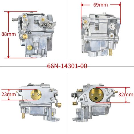 Convient pour le carburateur du moteur hors-bord quatre temps Yamaha Tohtasu 9,8 CV, référence 66N-14301-00-00 (1/4)