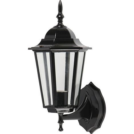 Applique d'extérieur de style européen, applique de salle de jardin, applique de couloir de lampe de jardin rétro, applique d'extérieur en alliage d'aluminium, noire (1/5)