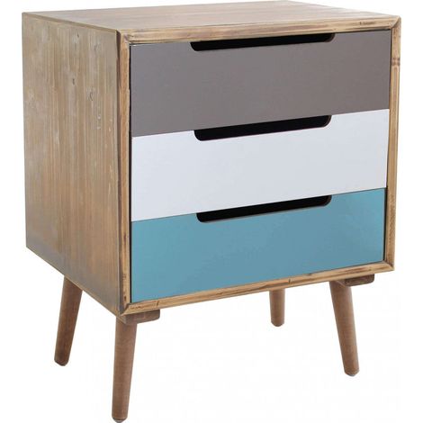 Cassettiera Adelaide 45,5x35,5x57,5 h cm in Legno Multicolor