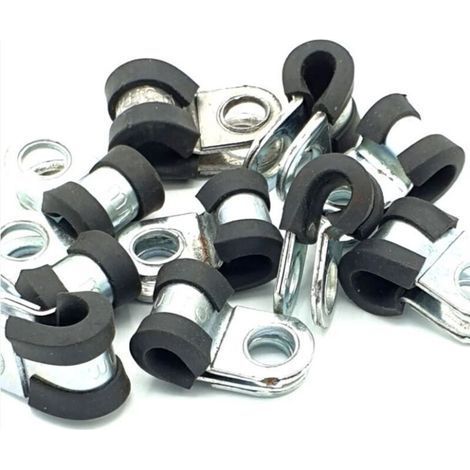 10pcs x 8mm câble p-clips revêtus de caoutchouc tuyau en acier p colliers (1/3)