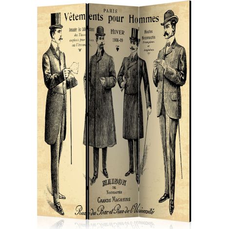 Paravent 3 Volets "Vêtements Pour Homme" 135x172cm (1/2)