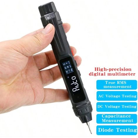 Multimètre de type stylo, identification automatique, détection de tension NCV, lampe de poche intégrée, testeur de diodes de continuité de fréquence de condensateur de résistance de tension CA CC (1/5)
