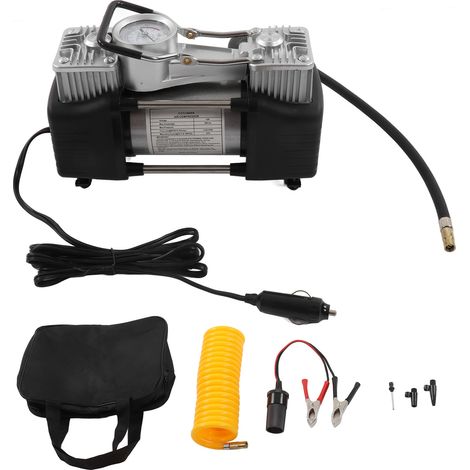 Compresseur d'air portable 150PSI double cylindre 180W gonfleur pneu 12V DC pour voiture (1/5)