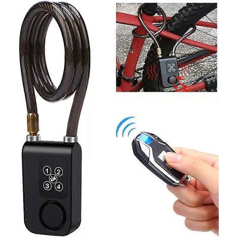Antivol de sécurité pour vélo avec télécommande sans fil. alarme de vibration. antivol à code pour moto électrique. antivol à chaîne pour vélo. accès vélo (1/4)