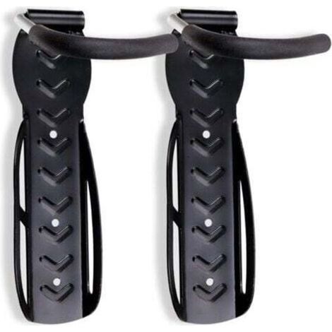 Lot de 2 porte-vélos Noir- Supports pour vélos, fixations murales - Pour 2 vélos