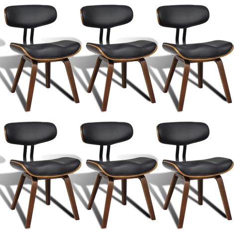 Sedie da Pranzo 6 pz in Legno Piegato e Similpelle vidaXL (1/5)