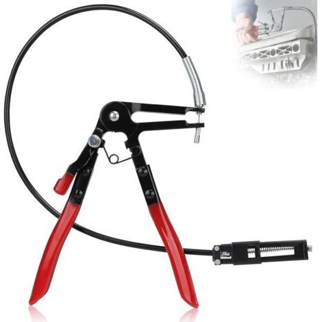 Pince Collier Durite, Pince Serre Clips Longue, Pince Collier Echappement Cardan Flexible, Hose Clamp Plier pour Enlever et Installer les Colliers de Serrage (1/4)