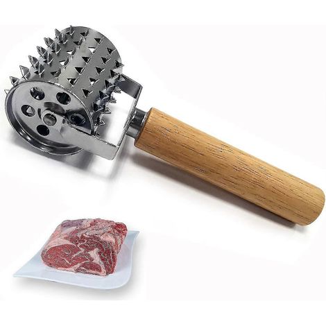 Attendrisseur de viande en acier inoxydable, attendrisseur à viande à rouleaux, attendrisseur à steak, attendrisseur de cuisine, pour steak, poulet, poisson, porc (1/5)