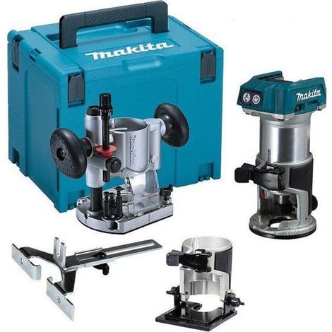 Makita – Affleureuse sans fil 18V – Moteur Brushless – Vitesse 10000-30000 tr/min – Serrage 6/8 mm – Pour bois dur – DRT50ZJX2