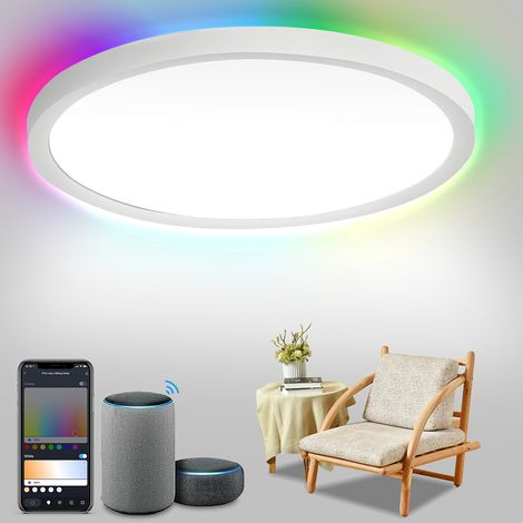 Randaco 24W Smart LED Luz de Techo Regulable Alexa Lámpara de Pasillo RGB