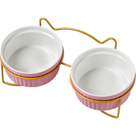 Gamelles pour chat et chiot en céramique avec support, pour nourriture et eau. (1/5)