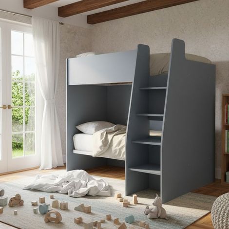Letto a castello salvaspazio con scaletta frontale - Montaggio facile - Avio