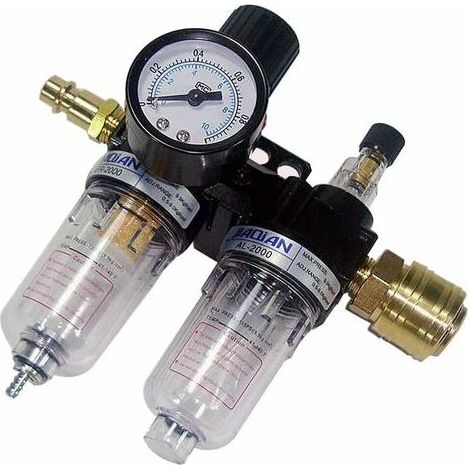 Kaelt - Filtre régulateur 1 / 4 régulateur de pression d'air, séparateur huile - eau, outil pneumatique, régulateur filtre à deux raccords (1/5)