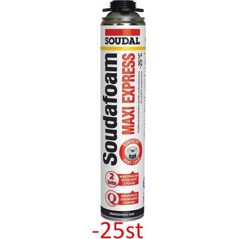Mousse Polyurethane Soudal Maxi Express, 870 ml, Mousse De Montage Rapide (1/2)