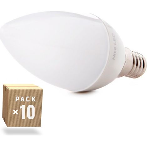 Packung mit 10 LED-Kerzenlampen 2835SMD E14 5W 410Lm 40.000H