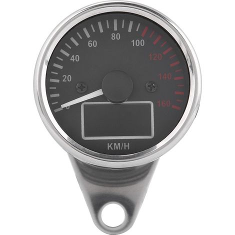 Motorrad-Tachometer, digitales LCD-Geschwindigkeitsmessgerät, Drehzahlmesser 0-160 km/h, LED-LCD, verchromtes ABS-Gehäuse für universelle 12-V-Motorräder (1/5)