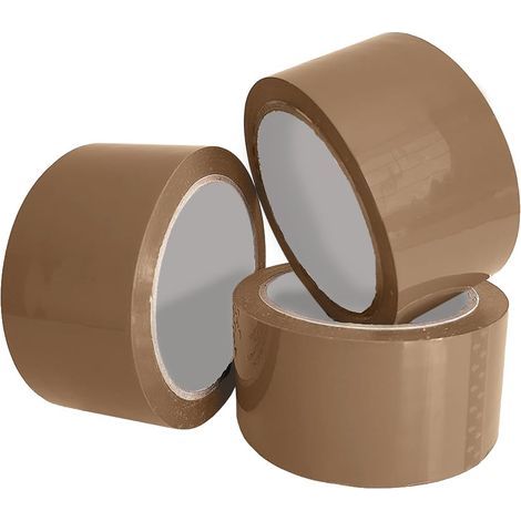 Ruban Adhésif Emballage 10m x 48mm - Adhésif d'emballage pour de Paquets et de Boîtes D'expédition - Brun, 6 Rouleaux (1/5)