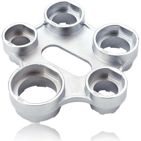 10 Tailles de Clé à Barboteuse pour Robinet,Clé de Montage pour Aérateur, Aérateur Buse Mélangeuse Aérateur,Chromée Clé de Mousseur Robinet M24,Outil Polyvalent pour l'Ajustement du Débit d'Eau (1/5)
