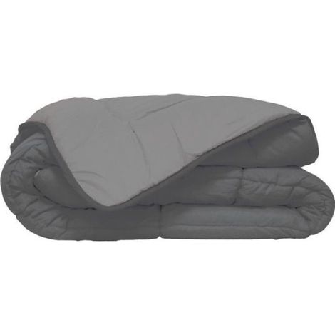 Couette chaude 140x200 cm en microfibre 100% polyester – Garnissage fibres creuses siliconées – Grammage 400 gr/m² – Couleur gris argenté (1/10)