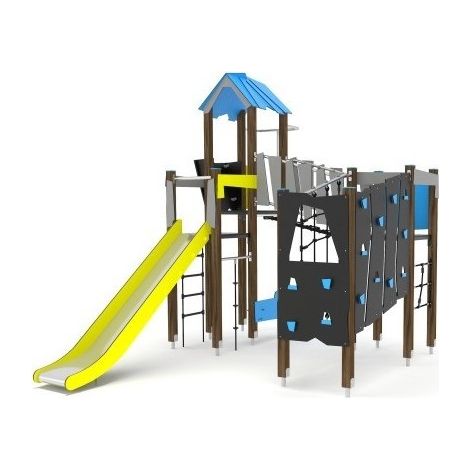 Castello Tre Torri Con Scivolo In Inox E Arrampicate (1/2)
