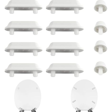Lot de 12 Tampons de Siège de Toilettes, Butées de Protection de Cuvette Encastrables Anti-Bruit pour Abattant WC, Blanc (1/5)