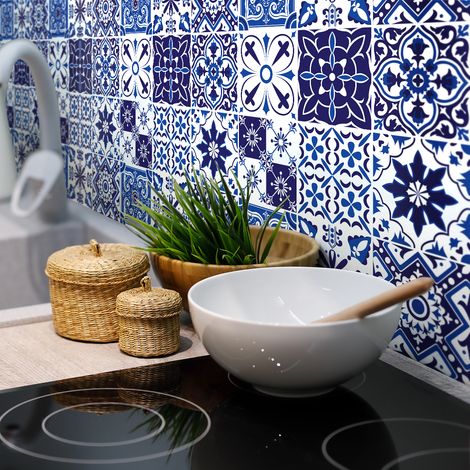 Stickers muraux - Sticker Mural Carrelage adhésif Cuisine Salle de Bain - 9 STICKERS CARRELAGES MANDIVIA - 9stickers10x10cm (1/5)
