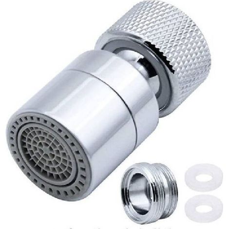 Aireador de grifo de latón giratorio 360°, 2 modos, aireador de filtro ajustable para grifo de cocina con adaptador de boquilla - para grifos con rosca externa M22 o rosca interna M24 (1/5)